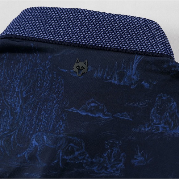 Greyson Mens M Polo Shirt Lion Pride Graphic Animal Print Golf Luxury NWT Willow - Picture 6 of 14